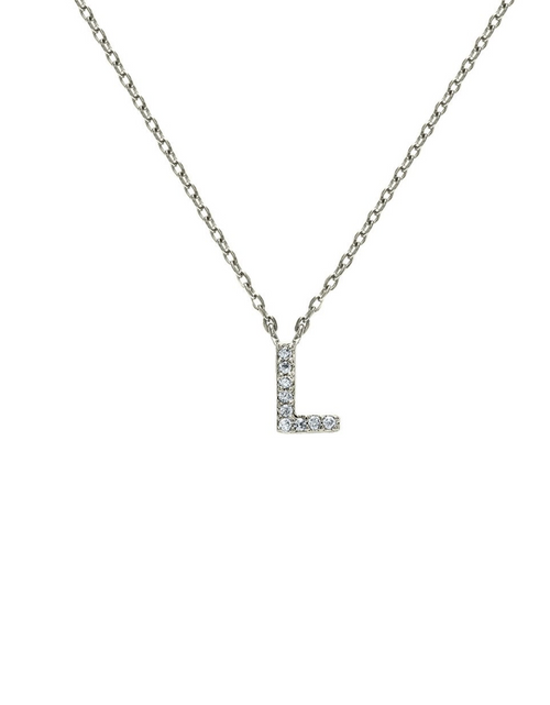 Load image into Gallery viewer, Block CZ Initial Necklace
