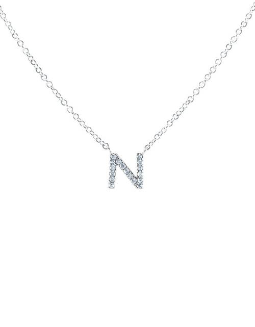 Load image into Gallery viewer, Block CZ Initial Necklace
