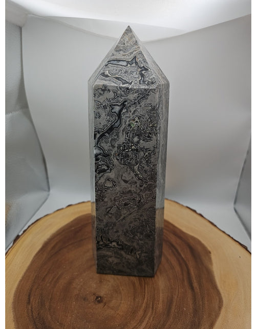Load image into Gallery viewer, 8.14lb Gray Crazy Lace &amp; Shell Stone Jasper Crystal Tower

