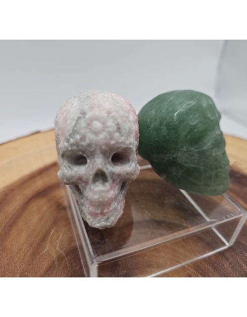 Load image into Gallery viewer, Pink Opal &amp;Fluorite Skulls. .60lb 49mm
