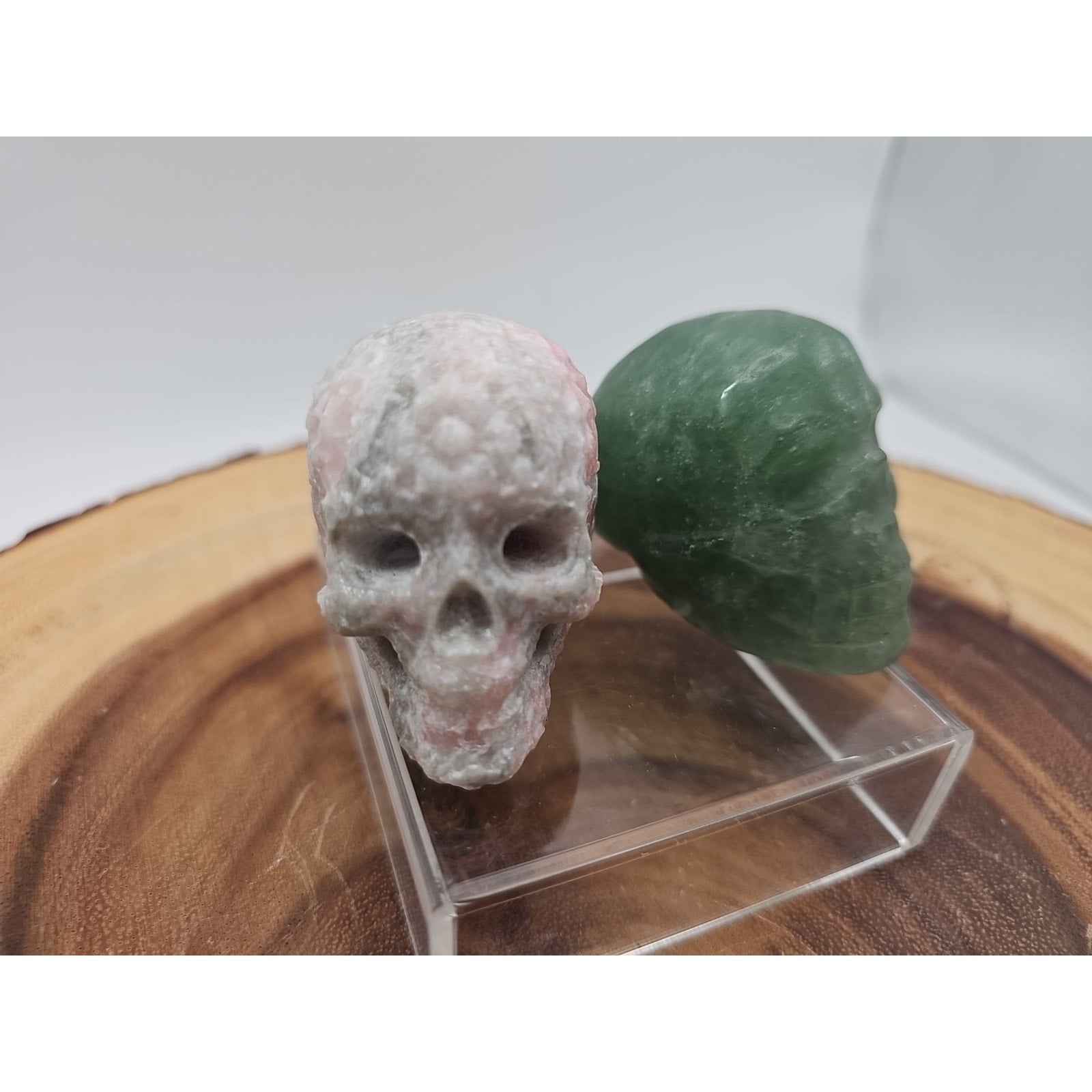 Pink Opal &Fluorite Skulls. .60lb 49mm