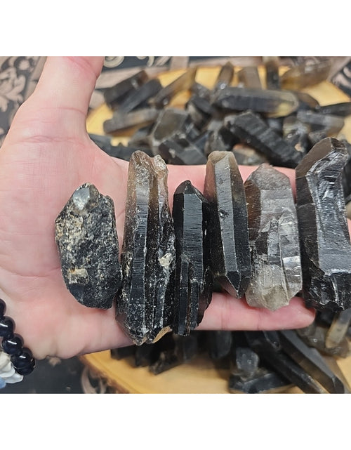 Load image into Gallery viewer, 1lb Natural Raw smokey Clear Quartz Crystal Points Original Brazil
