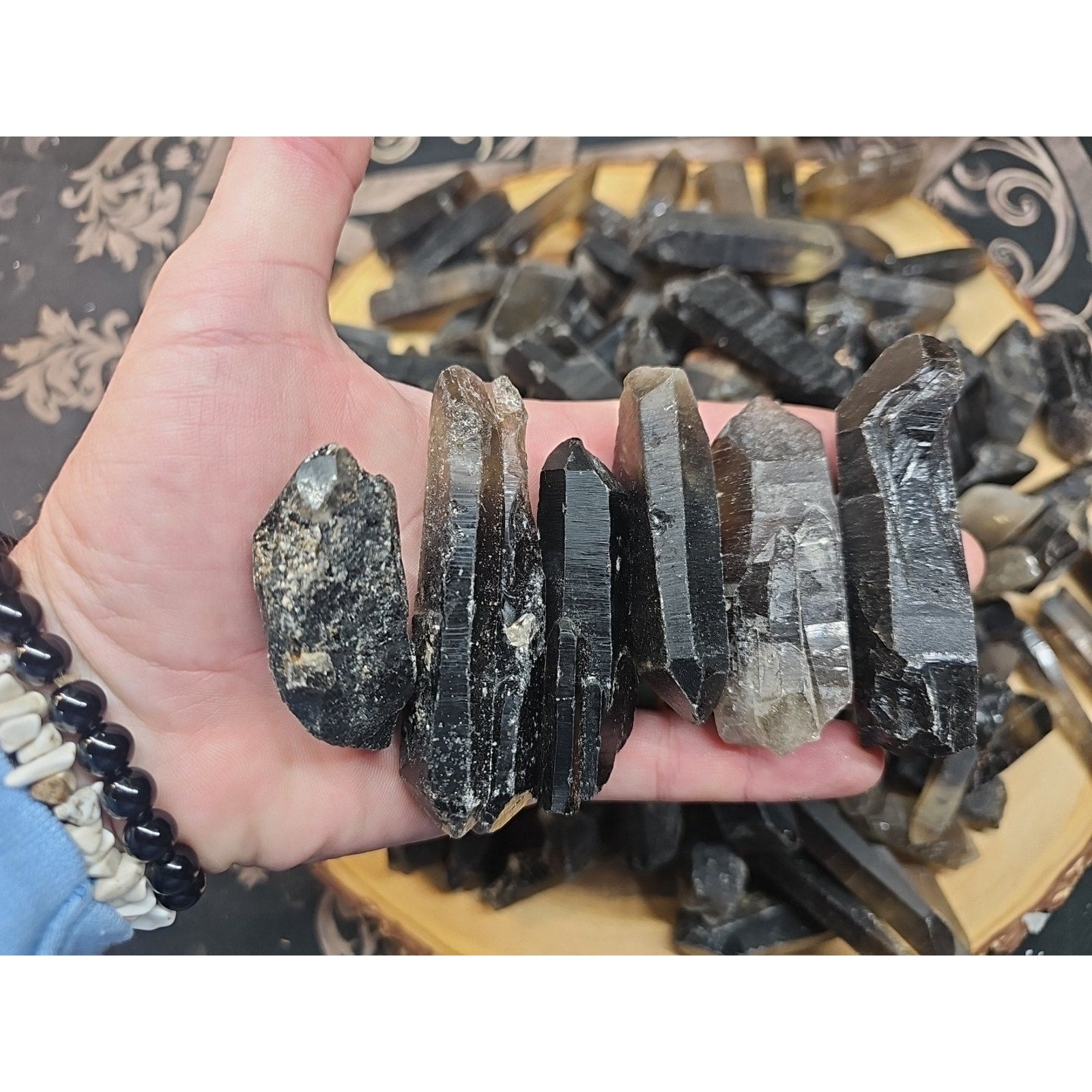 1lb Natural Raw smokey Clear Quartz Crystal Points Original Brazil
