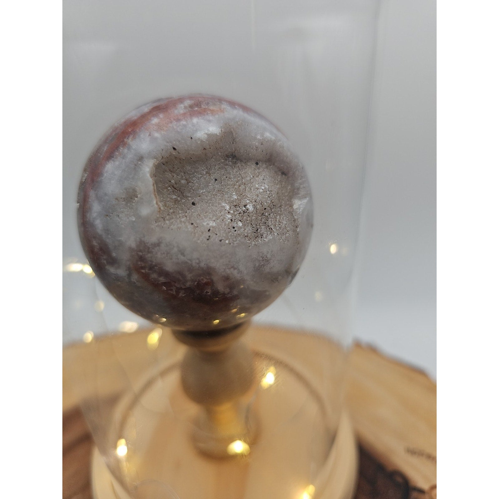 Druzy Ocean Jasper Sphere With Case 60mm