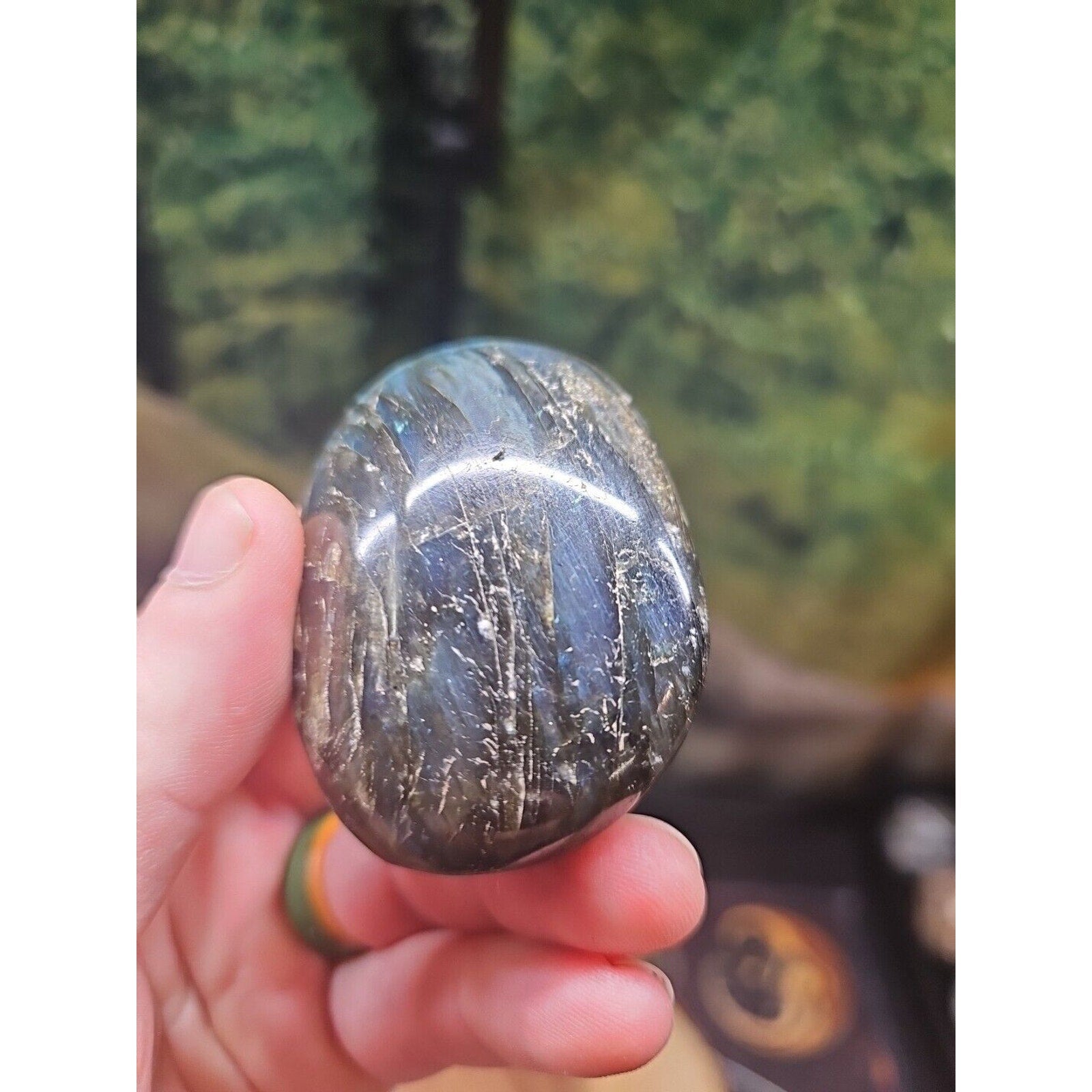 Labradorite Plam Stone 117 Grams Healing