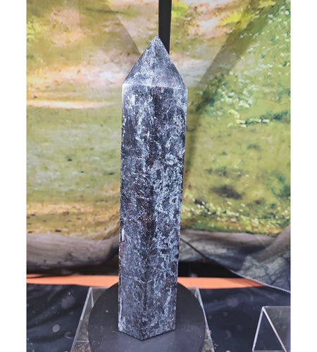 6lbs 13in Tall Arfvedsonite Garnet Blue Flashes Crystal Point