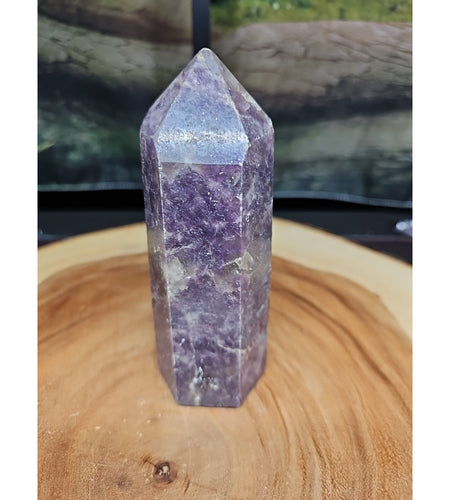 1ea Natural Purple Mica Lepidolite Crystal Point Tower Africa 479g