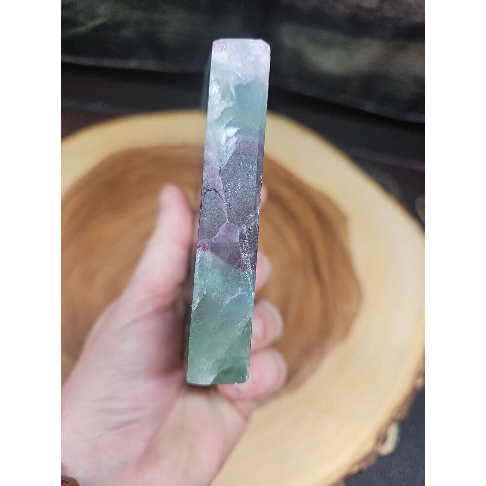 1.15LB Natural fluorite snowflake feather fluorite crystal quartz healing