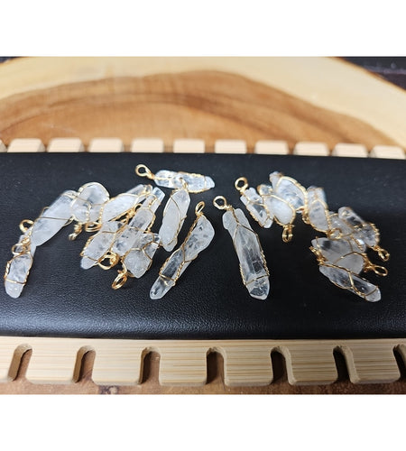Wire Wrap Quartz Crystal Lot Of 19