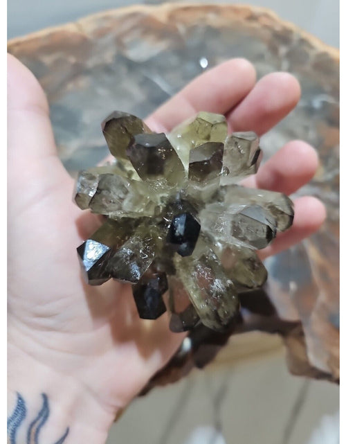 Load image into Gallery viewer, 300g+ Natural Tea Color Quartz Cluster Mineral Specimen Crystal Reiki Decor
