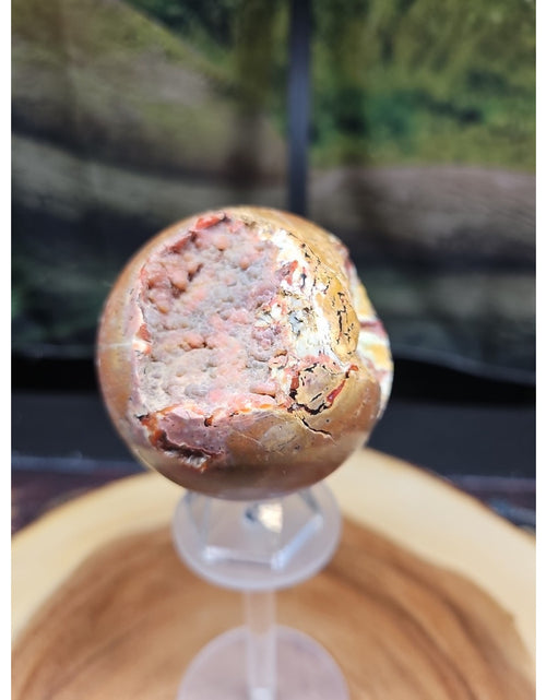 Load image into Gallery viewer, .84LB Natural Vesuvianite Agate Carnelian Crystal Geode Sphere Ball Healing
