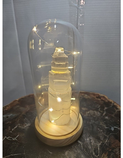 Load image into Gallery viewer, 6in 429g Selenite Tower In Case W/led Lights
