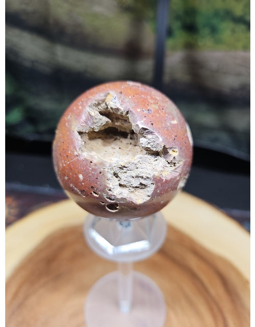 Load image into Gallery viewer, .68LB Natural Vesuvianite Agate Carnelian Crystal Geode Sphere Ball Healing
