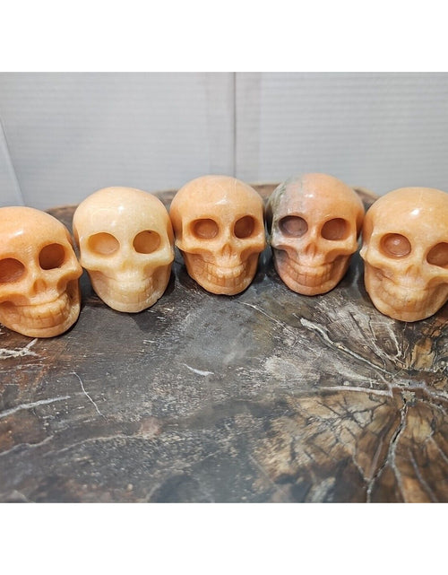 Load image into Gallery viewer, 1Pcs Natural Sunstone Quartz Crystal Skull Carving Head Healing Brazil
