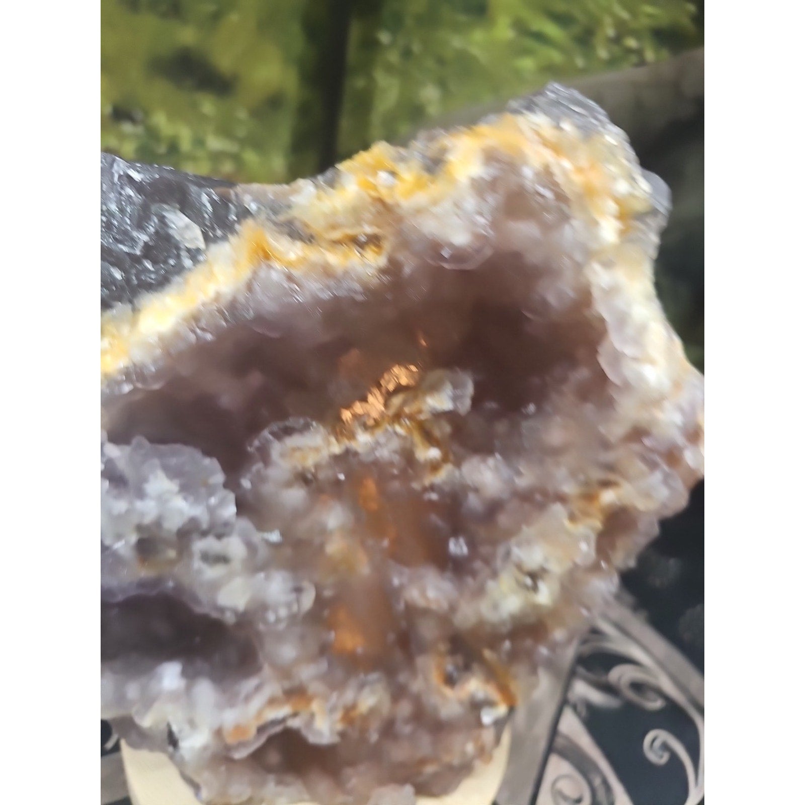 11.9LB Natural fluorite quartz crystal Cluster specimen W/led Back Light Stand