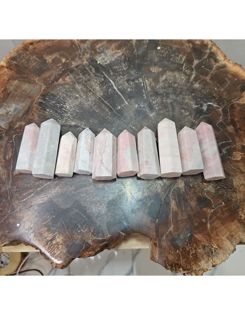 Load image into Gallery viewer, 10Pcs Natural Pink Opal Crystal Gem Stone Point Tower Healing Angel Skin
