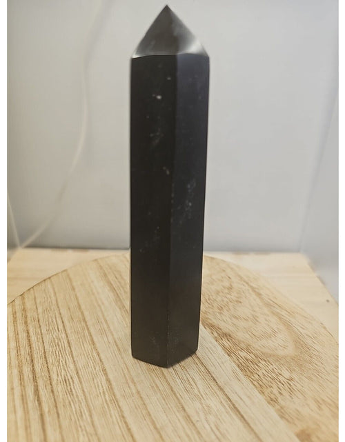 Load image into Gallery viewer, 10oz-14oz 1each Natural Black Tourmaline Quartz Crystal Tower Polished Healing
