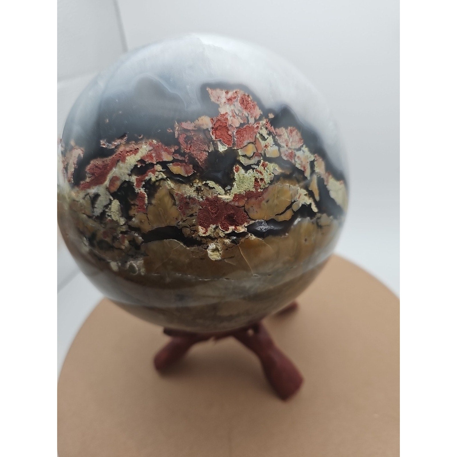12.1LB Natural volcano Agate Quartz sphere Crystal Ball Mineral specimen Healing