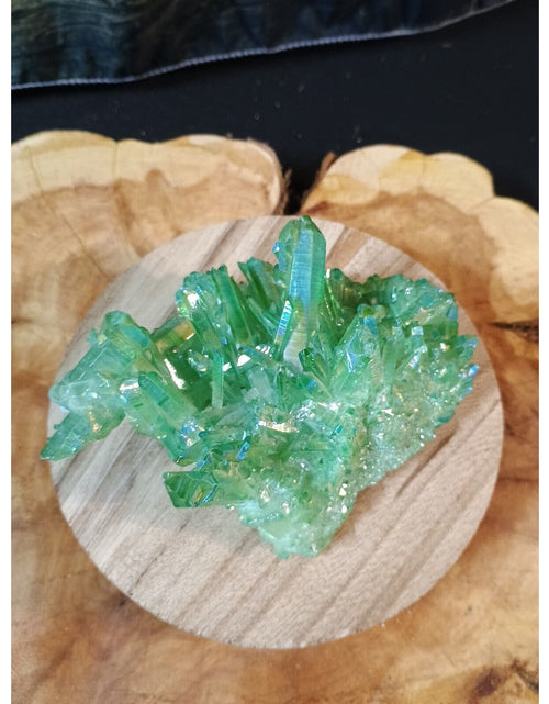 Load image into Gallery viewer, 0.7lbRainbow Aqua Aura Quartz Crystal Cluster Points Titanium Coating
