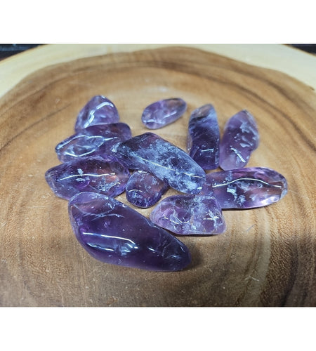 11Pcs Raw Natural Purple Amethyst Quartz Crystal Tumbled Healing Brazil .48lbs