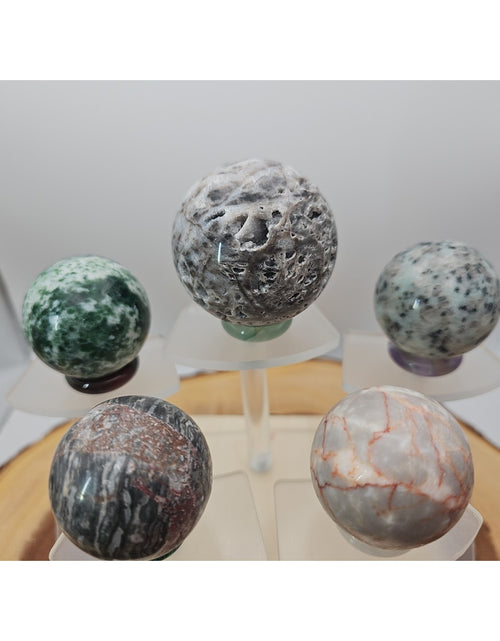 Load image into Gallery viewer, Ocean Jasper Sphere W/stand

