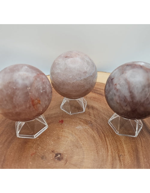 Load image into Gallery viewer, Fire Quartz Crystal Sphere 55-60mm W/stand 1 Each
