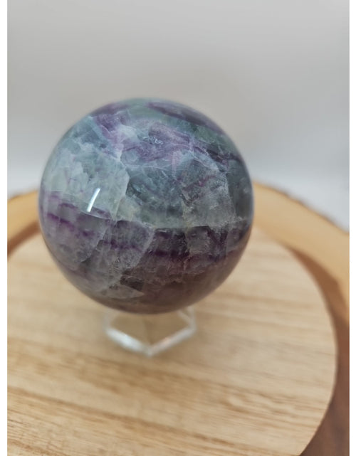 Load image into Gallery viewer, 1.09lb Natural Rainbow Fluorite Quartz Crystal Sphere Ball Polished
