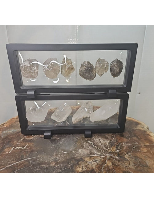 Load image into Gallery viewer, Quartz Crystal &amp; Smokey Quartz W/Stands Total Weight 1.33lbs Great Show Item
