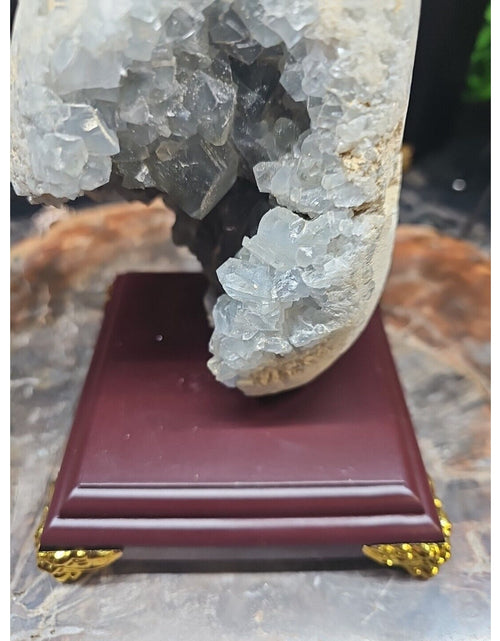 Load image into Gallery viewer, 4.02LB Natural Beautiful Blue Celestite Crystal Geode W/ Stand
