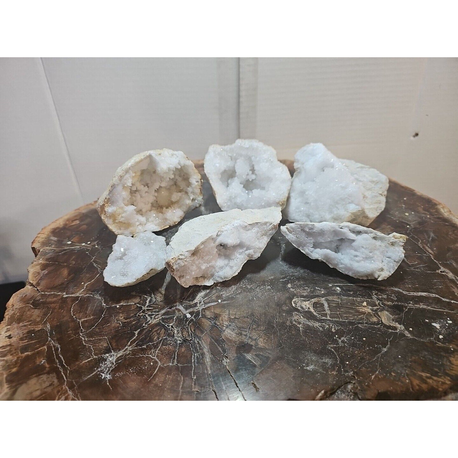 6pcs 2.72lbs Lot Geode Crystal Moroccan Quartz