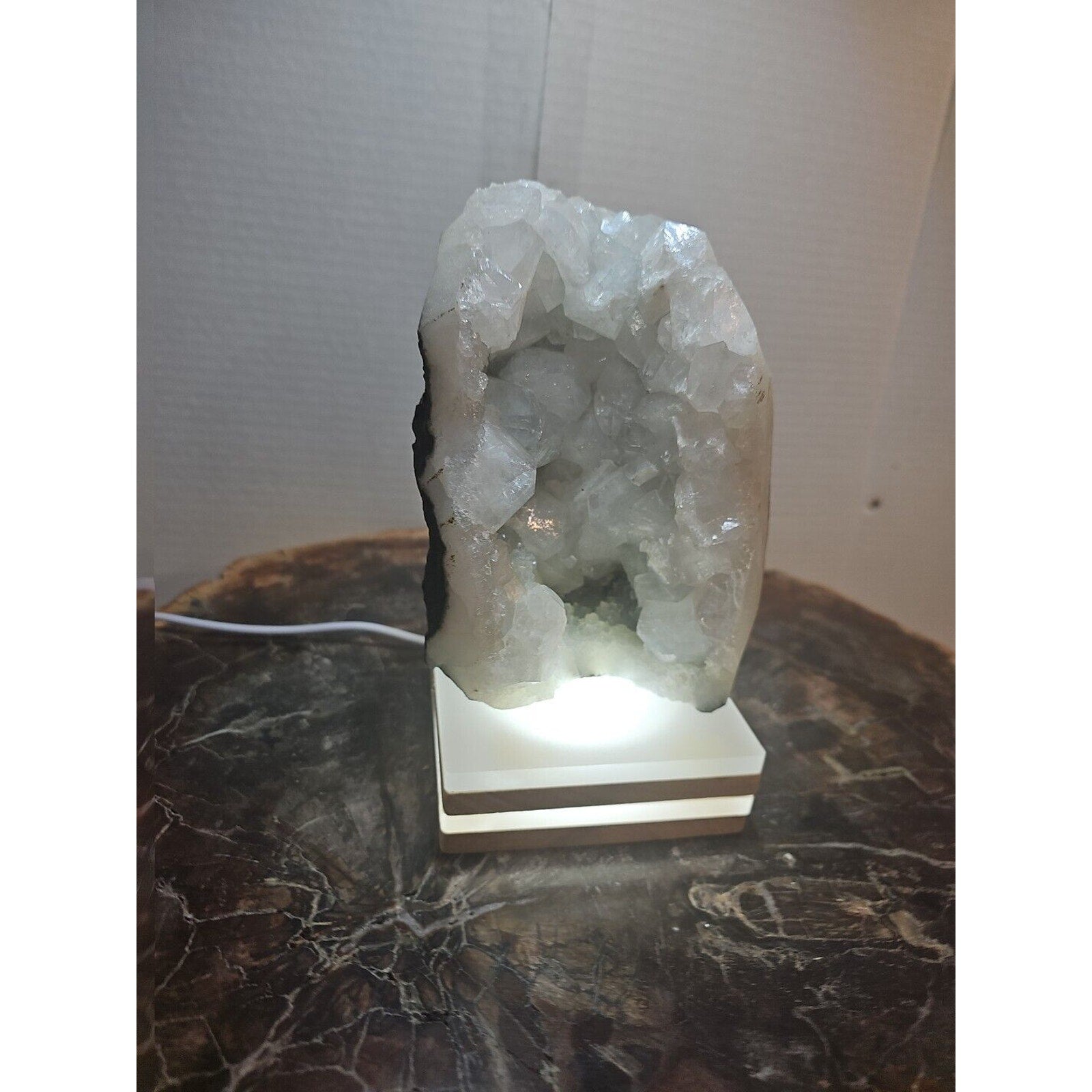 2.7LB Natural white calcite Quartz Crystal Cluster mineral Specimen Healing