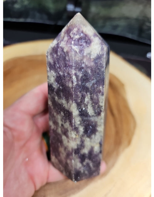 Load image into Gallery viewer, 1ea Natural Purple Mica Lepidolite Crystal Point Tower Africa 539g
