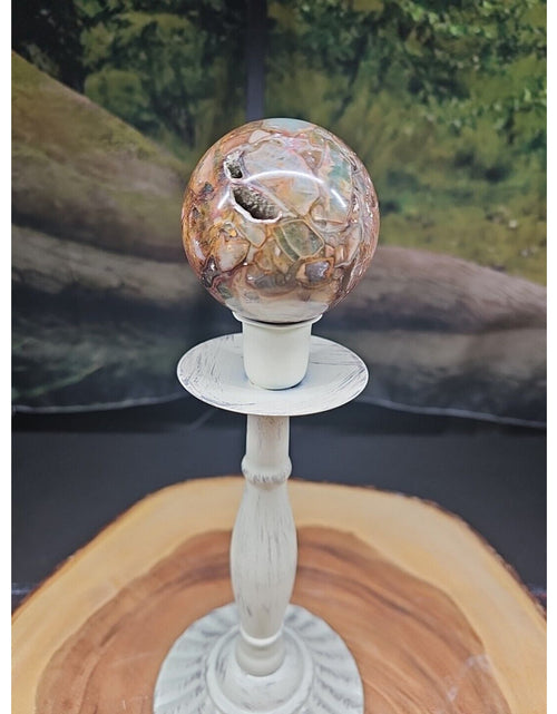 Load image into Gallery viewer, Ocean Jasper Agate Sphere 64mm W/Stand
