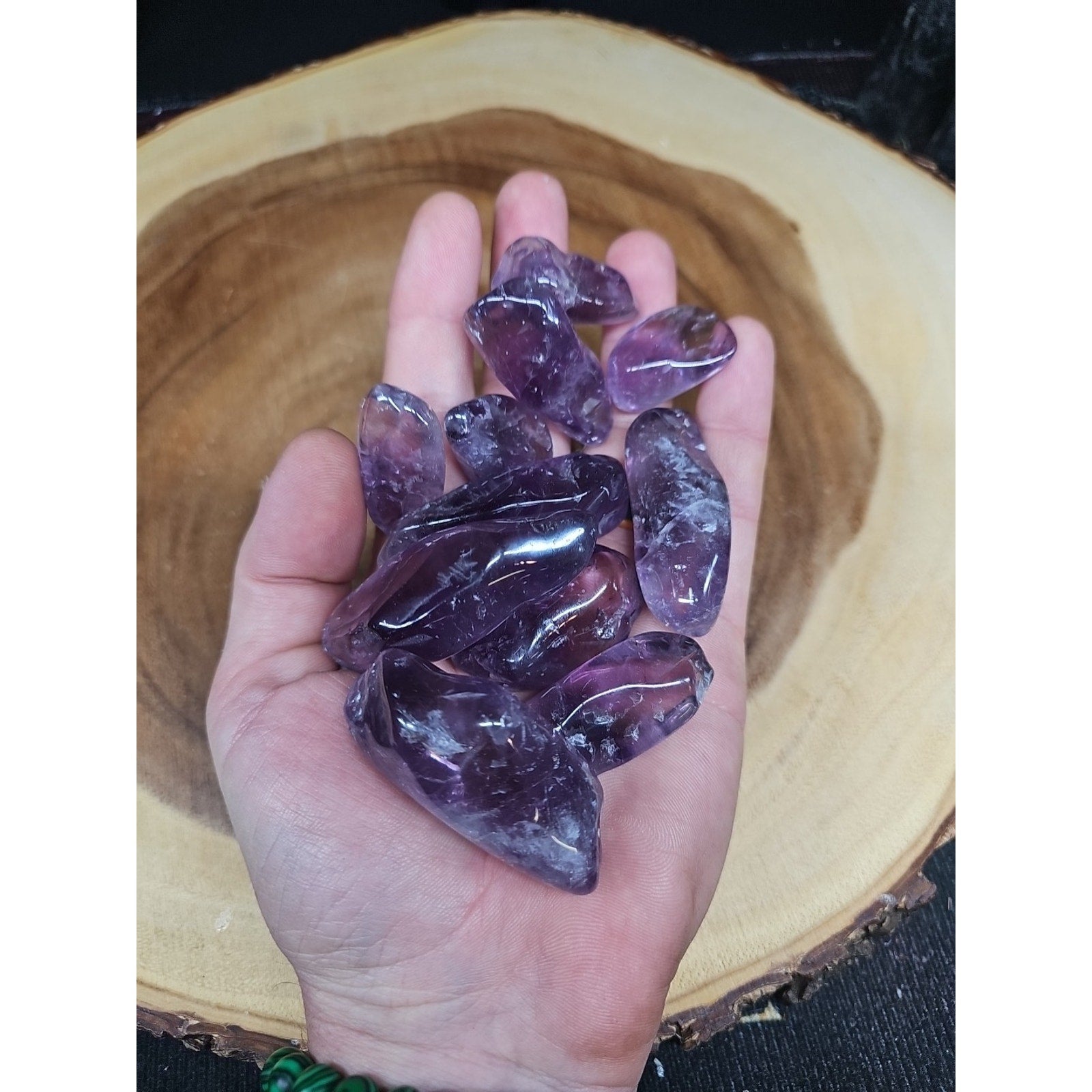 11Pcs Raw Natural Purple Amethyst Quartz Crystal Tumbled Healing Brazil .48lbs