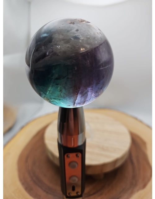 Load image into Gallery viewer, 1.10lb Natural Rainbow Fluorite Quartz Crystal Sphere Ball Polished
