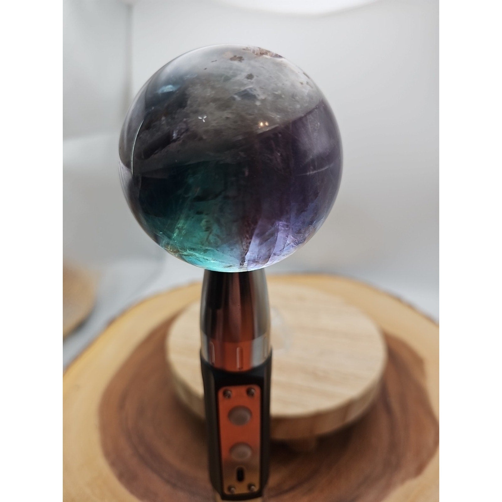 1.10lb Natural Rainbow Fluorite Quartz Crystal Sphere Ball Polished