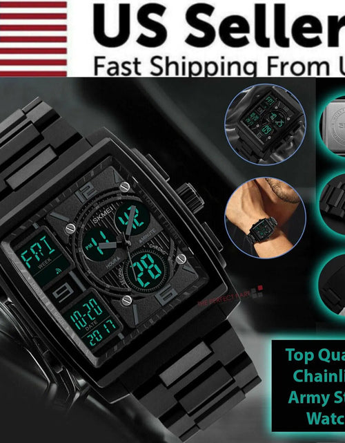 Load image into Gallery viewer, Chronograph Men&#39;s Digital Army Military Sport Quartz Analog Waterproof Watch US
