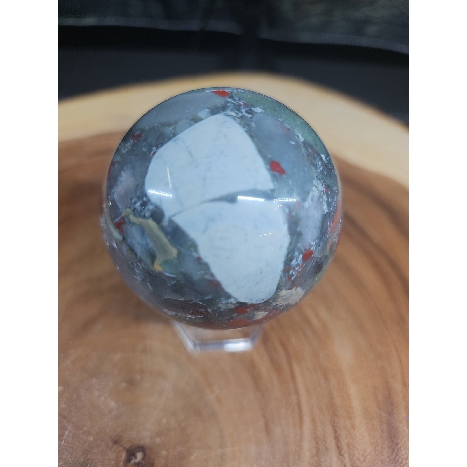 Natural Quartz Crystal Jasper Sphere Ball Polished 63mm &stand