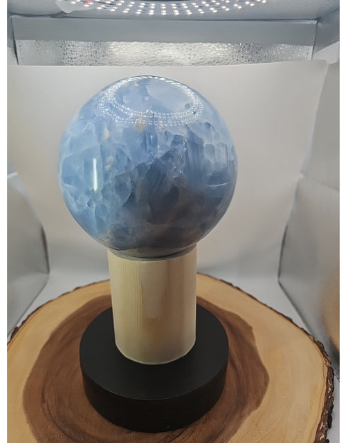 Load image into Gallery viewer, 9.17LB Natural Blue crystalThe bal Quartz carved crystal decoration healing
