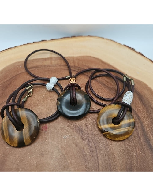 Load image into Gallery viewer, Tigers Eye Necklace 16in 1each Handmade To Order
