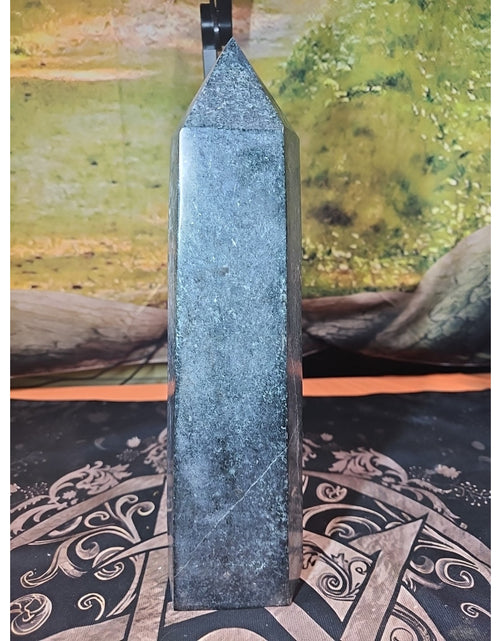 Load image into Gallery viewer, 10.5LB 13&quot; Natural Ancient Jasper Black Toumaline Crystal Tower Points Healing
