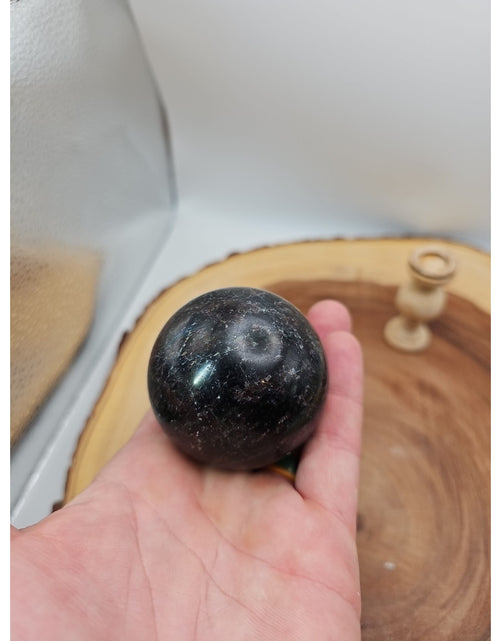 Load image into Gallery viewer, Arfvedsonite Garnet Sphere 276g With Stand
