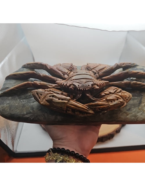 Load image into Gallery viewer, 7.4LB Natural Mao Gong shi crab skull hand carved crystal specimen healing
