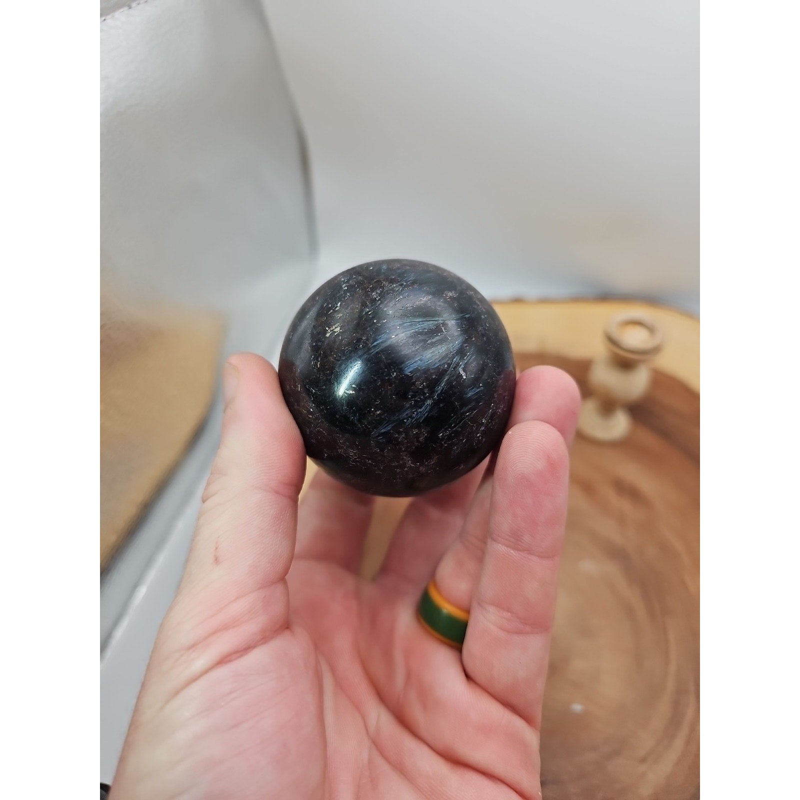 Arfvedsonite Garnet Sphere 276g With Stand