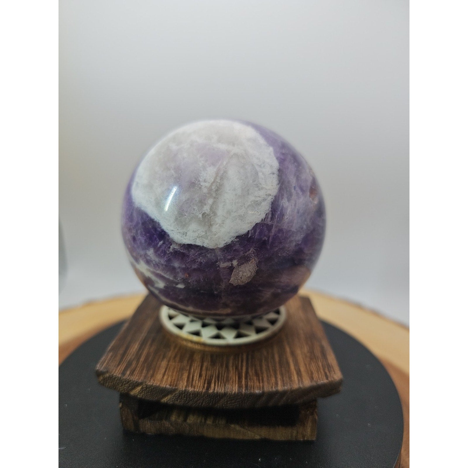 1.27LB Natural Dream Amethyst Quartz Crystal Sphere Ball Healing