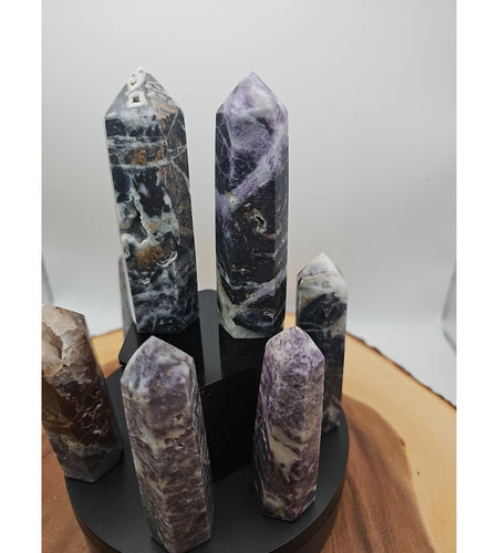 2Pcs Natural Rainbow Fluorite Quartz Crystal Point Tower Polished 4in Tall Avg