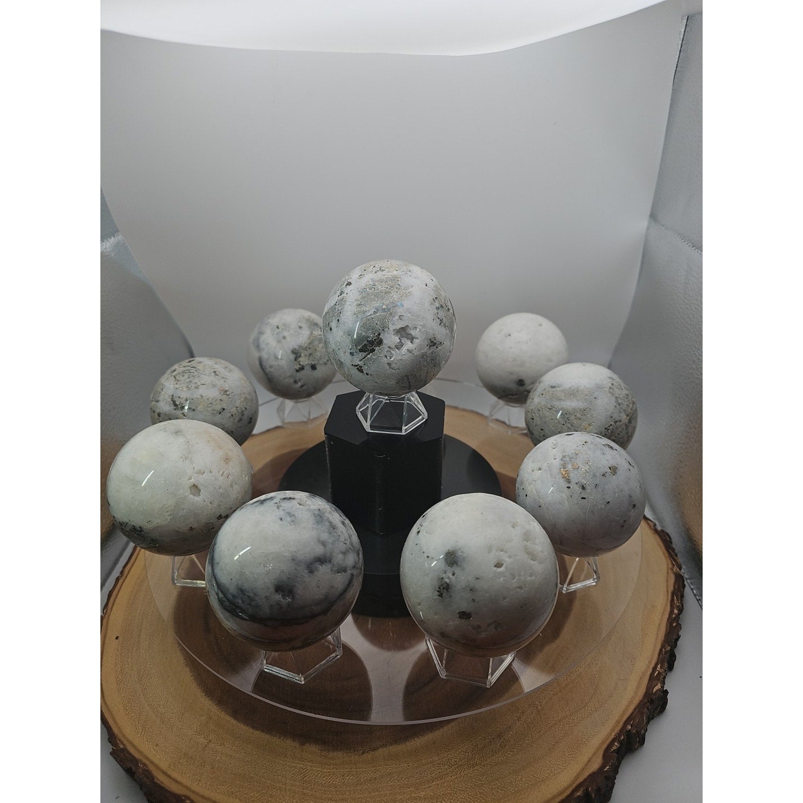 1 Each Natural Golden Pyrite & Jasper Crystal Sphere Ball Polished 55mm +