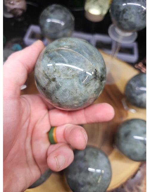 Load image into Gallery viewer, .95LB Avg 1Pc Natural Rainbow Labradorite Crystal Sphere Ball Polished
