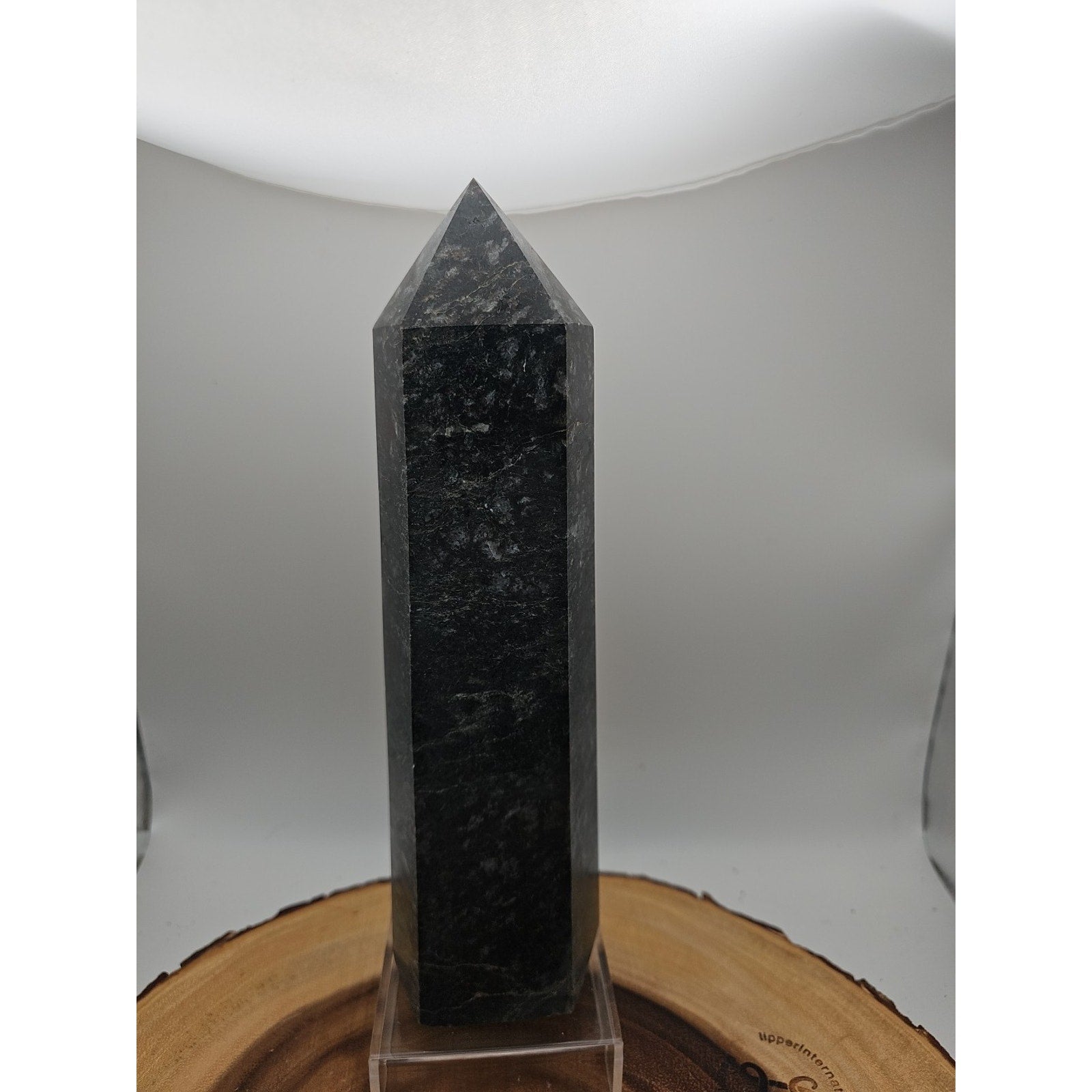 4.3lb Arfvedsonite Garnet Blue Flashes Crystal Point Tower Polished