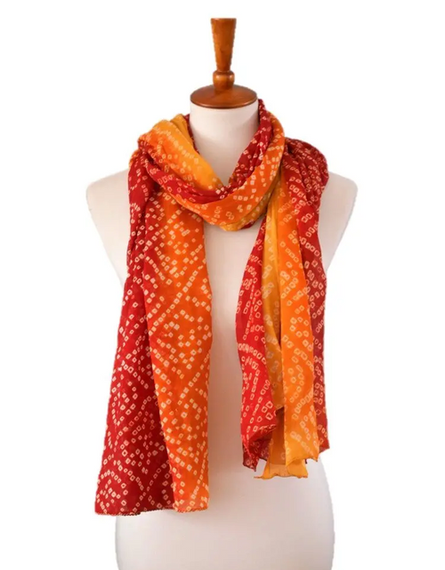 Load image into Gallery viewer, OMSutra Tie-dye designer fashion Silk Scarves
